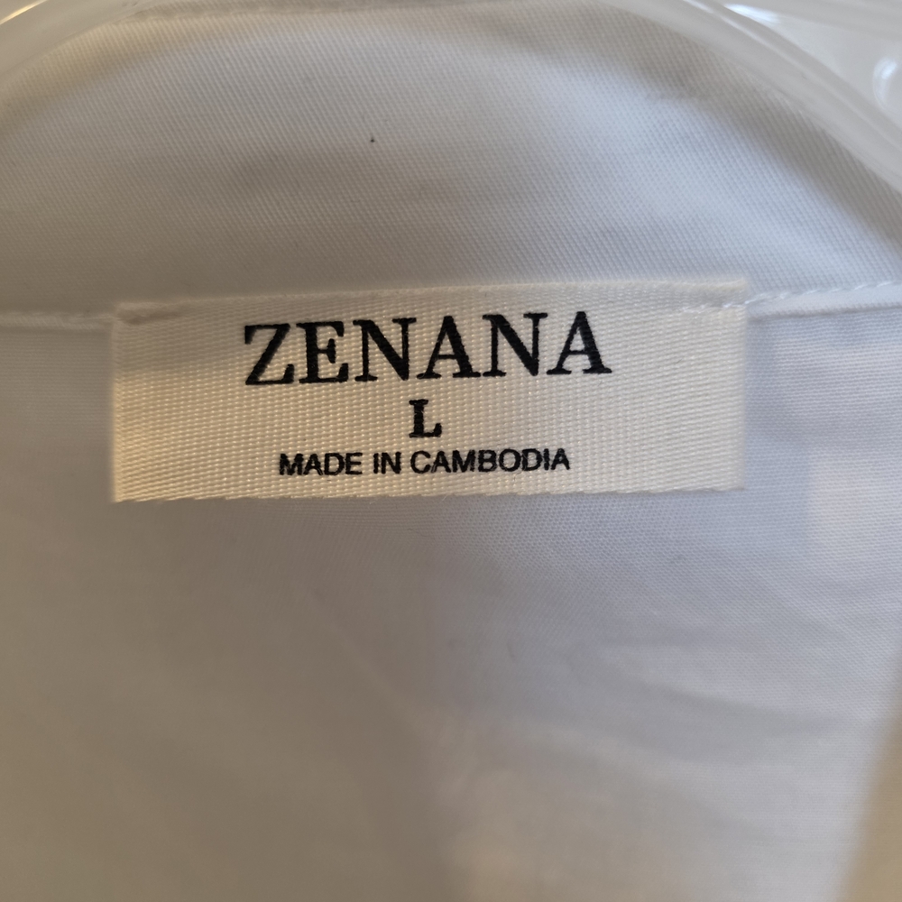 Zenana Outfitters Cream Button-Down Women's Dress - Picture 2 of 2